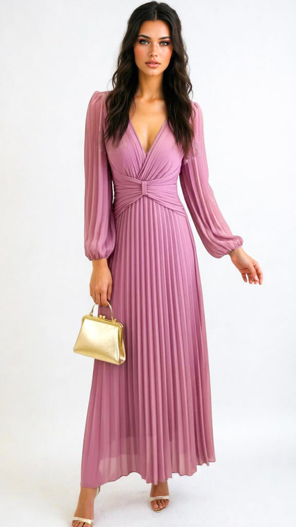 A2843 Valentina Blush Corset Pleat Dress