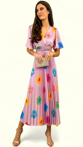 4-A0721 Camila Floral One Shoulder Dress