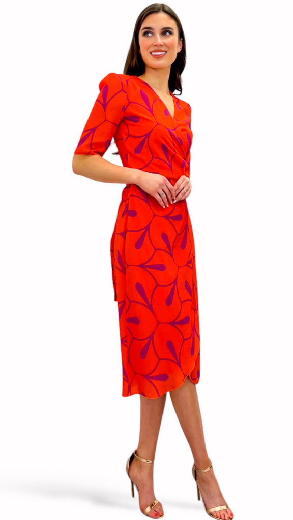 4-A0416 - (SIZE 22 ONLY) - Mathilde Wrap Dress Mandarin