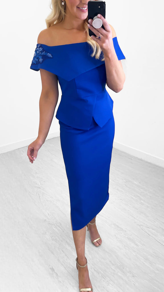 4-A0528 Newlex Royal Bardot Dress