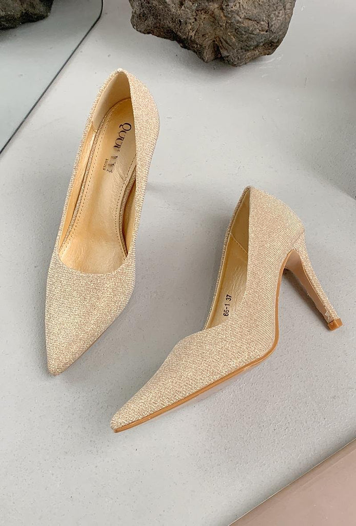 4-9977 Vivi Gold Shimmer Heels