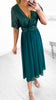 5-A1286 Green Sequin Top Flare Dress
