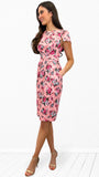 A0834 - (SIZE 16 ONLY) - Emma Pink Floral Tulip Dress