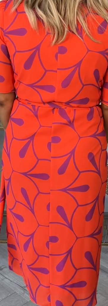 4-A0416 - (SIZE 22 ONLY) - Mathilde Wrap Dress Mandarin