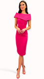 4-A0456 Chantel Pink Bardot Dress