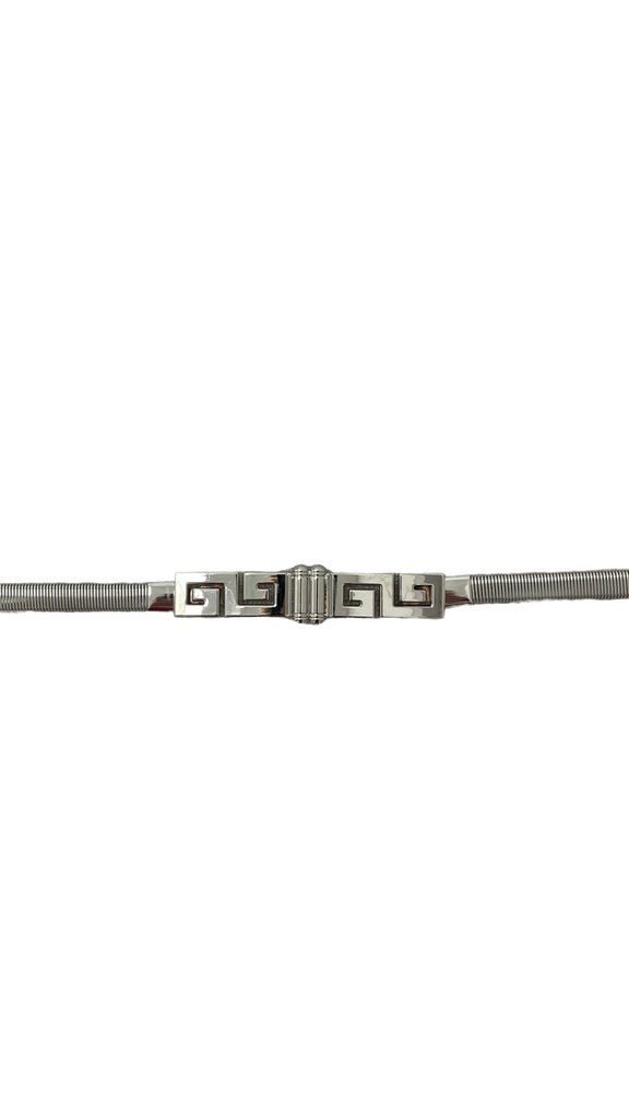 9-1083 Silver Elasticated Belt