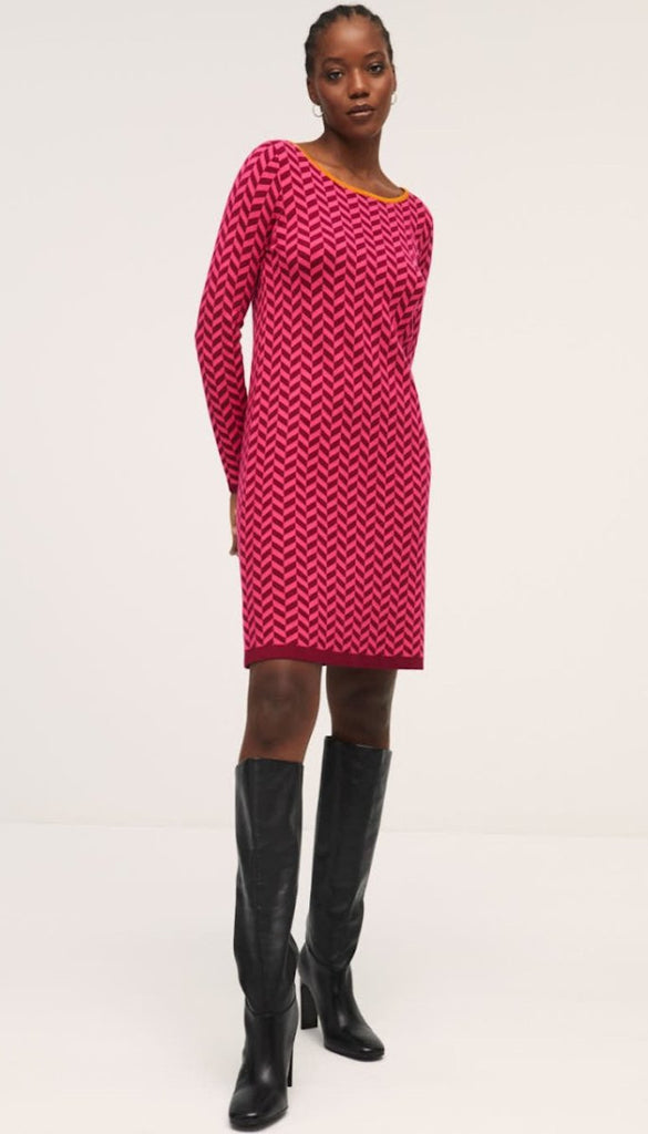 4-A0130 - (SIZES 8,16,18) - Tricot Fuschia Tunic Dress
