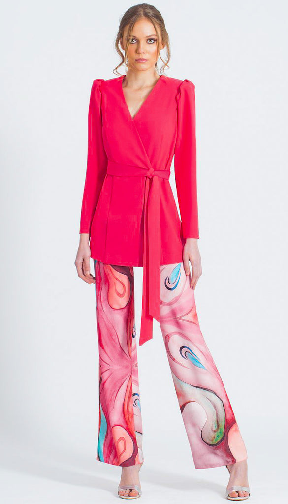 4-9630(B) - (SIZE 10 ONLY) - Coral Trouser Suit