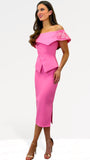 4-A0577 Pink Newlex Bardot Dress