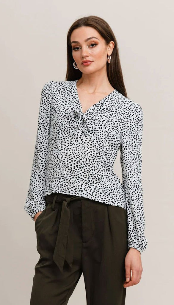 4-7582 - (SIZE 6 ONLY) - Dalmatine Dot Zandy Blouse