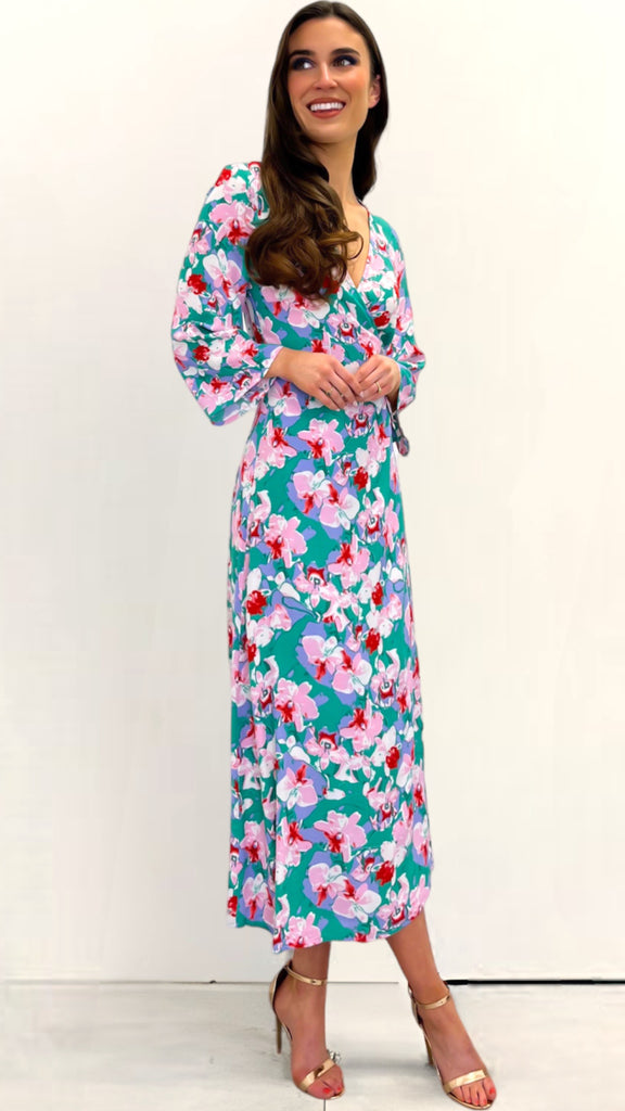 4-A0464 Vikikki Floral Wrap Dress