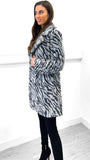 4-A0021 Sarah Grey Faux Fur Coat
