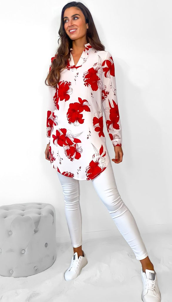 4-7935 - (SIZES 8,10 ONLY) - Concetta Floral Shirt