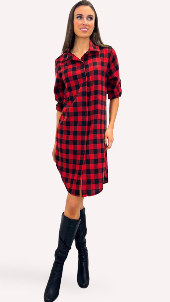 4-A0308 Olga Red Shirt Tunic