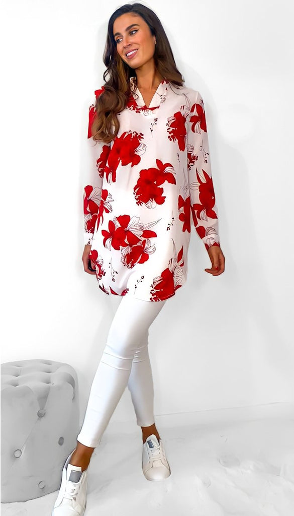 4-7935 - (SIZES 8,10 ONLY) - Concetta Floral Shirt