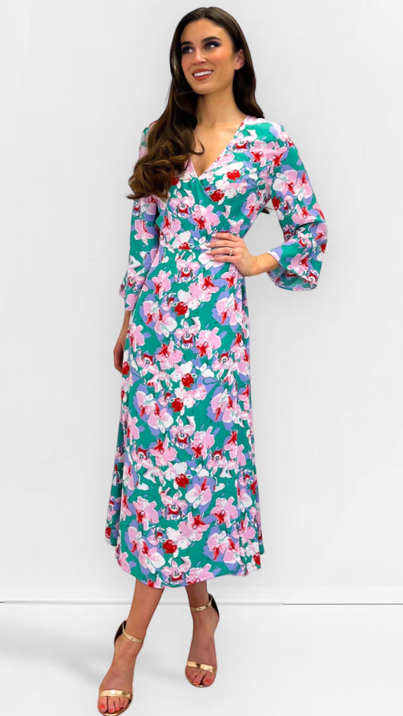 4-A0464 Vikikki Floral Wrap Dress