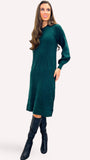 4-A0307 Bynora Ribbed Jumper Dress Green