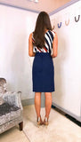4-5569 - (SIZE 14 ONLY) - Layla Stripe Contrast Dress