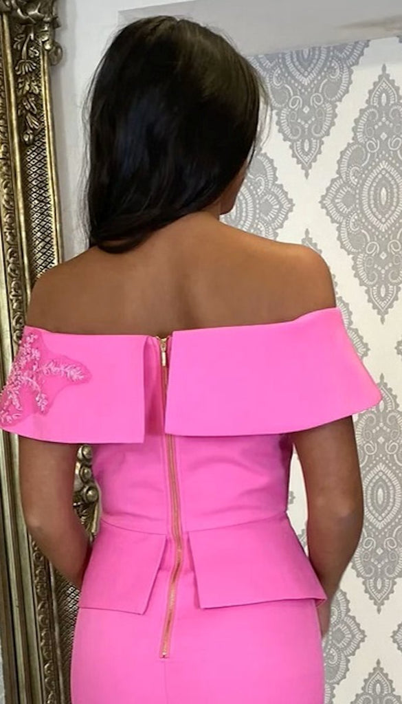 4-A0577 Pink Newlex Bardot Dress